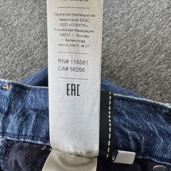 7 For All Mankind Tess Blue Bell Jeans Womens 24 Boho Denim USA Raw Hem 25x32 - Picture 7 of 14